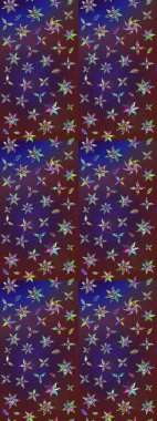 Mor ve mor renkli çiçekler. Sevimli çiçek raster deseni. Düz Çiçek Elementleri Tasarımı. Renk Bahar Teması eskiz şablonu.