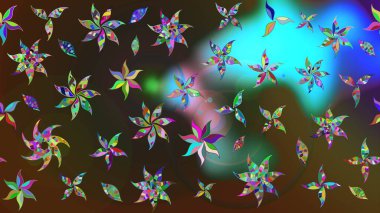 Çiçekli eskiz arkaplanı. Düz Çiçek Elementleri Tasarımı. Renkli Bahar Teması eskiz kalıbı. Çocuk stili.