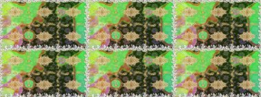 Çiçek deseni. Duvar kâğıdı barok, İspanyol kumaşı. Kusursuz raster arka plan. Kahverengi ve bej renklerde altın elementler. Şekil grafik deseni.