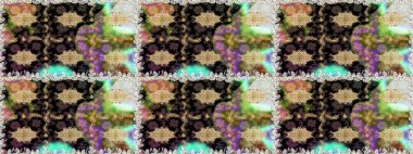 Çiçek deseni. Duvar kâğıdı barok, İspanyol kumaşı. Kusursuz raster arka plan. Kahverengi ve bej renklerde altın elementler. Şekil grafik deseni.