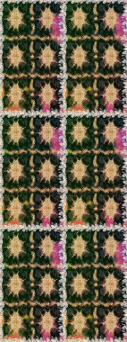 Çiçek deseni. Duvar kâğıdı barok, İspanyol kumaşı. Kusursuz raster arka plan. Kahverengi ve bej renklerde altın elementler. Şekil grafik deseni.