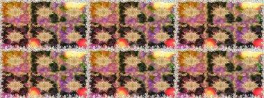 Çiçek deseni. Duvar kâğıdı barok, İspanyol kumaşı. Kusursuz raster arka plan. Kahverengi ve bej renklerde altın elementler. Şekil grafik deseni.