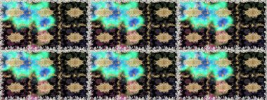 Çiçek deseni. Duvar kâğıdı barok, İspanyol kumaşı. Kusursuz raster arka plan. Kahverengi ve bej renklerde altın elementler. Şekil grafik deseni.