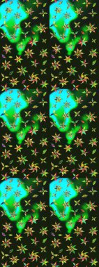 Sevimli çiçek raster deseni. Renkli çiçekler. Sketch Colour Spring Theme eskiz kalıbı. Düz Çiçek Elementleri Tasarımı.