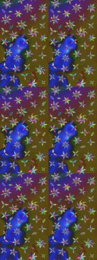 Renkli papatya deseni. Raster illüstrasyonu. Renklerde.