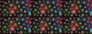 Sketch Floral Pattern in Raster illustration. Fancy fabric pattern. Colour Spring Theme sketch pattern Background. Flat Flower Elements Design.