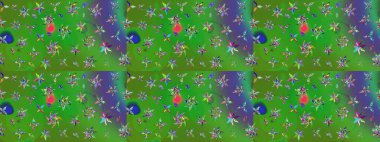 Raster düz çiçek çizim deseni. Hediye ambalaj kağıdı, tebrik kartları, posterler ve pankart tasarımı. Renkli çiçekler.