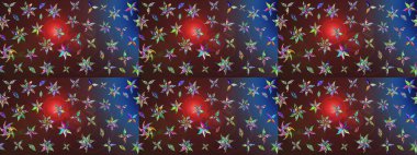 Şirin çiçek elementleri. Raster illüstrasyonu. Taslak desenli, modaya uygun kumaş deseni. Renkli Bahar Teması eskiz kalıbı. Düz Çiçek Elementleri Tasarımı.