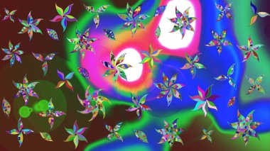 Çiçek çelengi. Kıvırcık, parlak örgü. Raster illüstrasyonu. Eski moda arka plan. Desen, çizim, çiçek sınırı. Güzel, pürüzsüz kumaş, tuval..