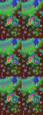 Küçük çaplı çiçeklerdeki basit şirin desenler. Tekstil veya kitap kapakları, imalat, duvar kağıtları, baskı, hediye paketi ve yapıştırma kitabı için çiçek eskizi geçmişi. Raster illüstrasyonu.