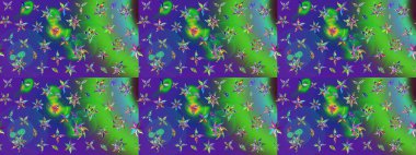 Zentangle soyut çiçekleri. Karalama çiçeği. Raster illüstrasyonu. Güzel kumaş deseni. Renkli Bahar Teması eskiz kalıbı. Düz Çiçek Elementleri Tasarımı.