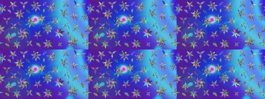 Taslak dekoratif arka plan, çiçek mandala. Çiçek. Raster illüstrasyonu. Mavi ve mor renklerde.