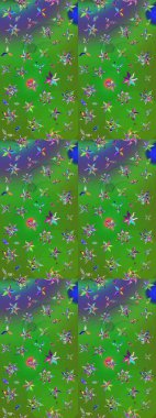 Raster illüstrasyonundaki çiçek desenli çizim. Renkli çiçekler.