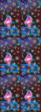 Çiçek deseni. Raster güzel kumaş deseni çiziyor. Renkli Bahar Teması eskiz kalıbı. Düz Çiçek Elementleri Tasarımı.