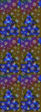 Küçük çiçekli yay deseni çiz. Raster illüstrasyonu. Suluboya stilinde renkler üzerine.