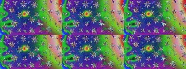 Çiçek ve yapraklı çiçek deseni. Küçük çiçekli şirin bir desen. Raster illüstrasyonu.