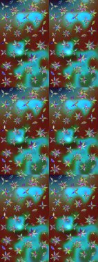 Çiçekli yaz çiçekleri. Küçük çiçekte güzel bir desen. Küçük renkli çiçekler. Moda baskıları için zarif bir şablon. Motley illüstrasyonu. Çizim.