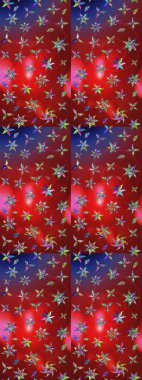 Taslak dekoratif arka plan, çiçek mandala. Çiçek. Raster illüstrasyonu. Kırmızı ve mavi renklerde.