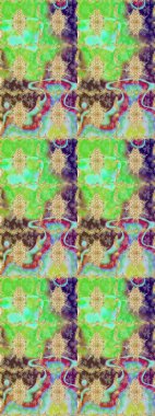 Yeşil yerine altın rengi barok çiçekli eskiz deseni. Lüks, kraliyet ve Viktorya dönemi konsepti. Yeşil renklerdeki altın element. Süslü raster dekorasyonu.