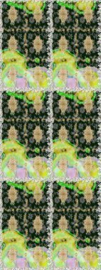 Çiçek deseni. Duvar kâğıdı barok, İspanyol kumaşı. Kusursuz raster arka plan. Kahverengi ve bej renklerde altın elementler. Şekil grafik deseni.