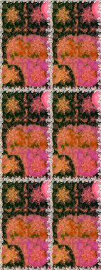 Çiçek deseni. Duvar kâğıdı barok, İspanyol kumaşı. Kusursuz raster arka plan. Kahverengi ve bej renklerde altın elementler. Şekil grafik deseni.