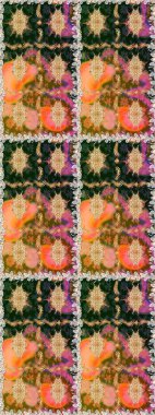 Çiçek deseni. Duvar kâğıdı barok, İspanyol kumaşı. Kusursuz raster arka plan. Kahverengi ve bej renklerde altın elementler. Şekil grafik deseni.