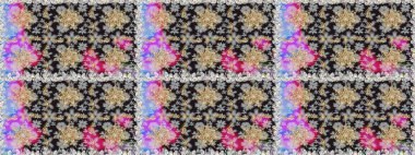 Gri ve nötr renklerde altın desenler ve altın elementler. Kusursuz altın desen. Raster doğulu süsü.