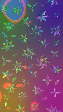 Asya tekstil tarzında. Raster illüstrasyonu. Mor ve mor renkli çiçekler. Raster illüstrasyonu. Çiçek desenini çiz.