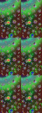 Renkli Bahar Teması eskiz kalıbı. Çiçek desenli eskiz, yaz çiçekleri. Düz Çiçek Elementleri Tasarımı. Yeşil ve kahverengi renkte çiçekler.