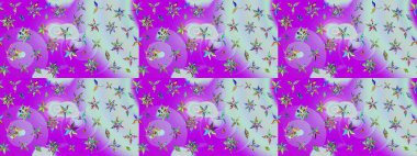 Çiçek deseni. Raster illüstrasyonu. Chichi 'nin kumaş kalıbını çiz. Renkli Bahar Teması eskiz kalıbı. Düz Çiçek Elementleri Tasarımı.