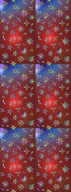 Raster stili kumaş deseni. Çiçekler suluboya çizim deseni.