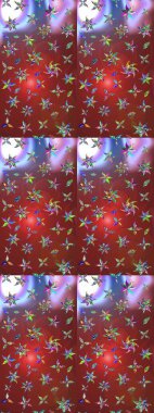 Üst manzara, yumuşak kahverengi ve kırmızı renk tarzı. Sevgililer günü ve tebrik kartı konsepti için şık bir davetiye. Çiçek kompozisyonu, el boyası, hassas şablon. Manzaralı çiçek deseni.