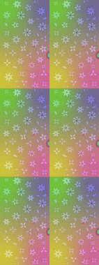 Raster illüstrasyonu. Tarafsız ve yeşil renkli papatyalar deseni. Tarafsız ve yeşil renklerde.