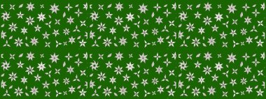 Raster illüstrasyonu. Yeşil ve nötr renklerde Asya tekstil tarzında. Suluboya çiçekli çiçek deseni.