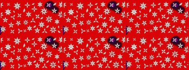 Raster illüstrasyonu. Suluboya çiçekli çiçek deseni. Kırmızı ve nötr renklerde güzel tekstil.