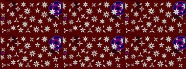 Düz Çiçek Elementleri Tasarımı. Kırmızı ve nötr renklerde çiçekler. Renkli Bahar Teması eskiz kalıbı. Raster illüstrasyonunda çiçek deseni çizimi.