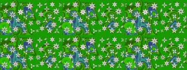 Düz Çiçek Elementleri Tasarımı. Renkli Bahar Teması eskiz kalıbı. Raster illüstrasyonundaki çiçek desenli çizim. Yeşil ve nötr renkte çiçekler.