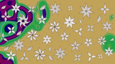 Raster Moda kumaş deseni. Çizgi çizimi kalıbı. Şirin çiçekler..