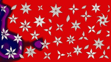 Renkli Bahar Teması eskiz kalıbı. Taslak desenli, modaya uygun kumaş deseni. Raster illüstrasyonu. Düz Çiçek Elementleri Tasarımı. Şirin çiçek elementleri..