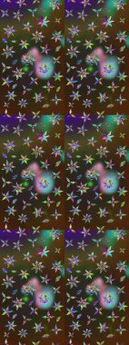 Düz Çiçek Elementleri Tasarımı. Kahverengi ve gri renkli çiçekler. Çiçekli eskiz çizimi. Renkli Yaz Teması çizim şablonu.