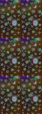 Vadinin çiçekleri kahverengi ve gri renklerde. Çiçeksel çizim kalıbının çizimi.