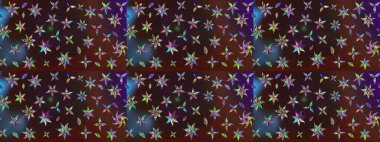 Suluboya çiçekli çiçek deseni. Kahverengi ve mor renkli Asya tekstili. Raster illüstrasyonu.