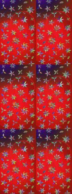 Raster deseni. Süslü kumaş deseni. Çiçekli çiçek deseni, suluboya..