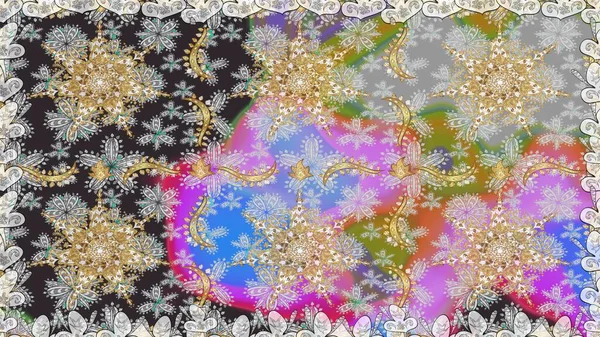 Gri renklerde, altın elementli, pürüzsüz bir desen. Şam tasarım için kusursuz desen.