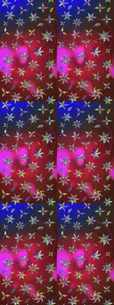 Kırmızı ve kahverengi renkte çiçekler. Renkli Bahar Teması eskiz kalıbı. Düz Çiçek Elementleri Tasarımı. Çiçekle çizim deseni.