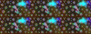 Küçük çiçekteki sevimli çiçek deseni. Kahverengi ve gri renkte çiçekler.