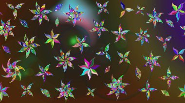 Raster illustration. Sketch pattern. Colorful ornamental border. Indian ornament. Floral wallpaper. On brown and gray colors.