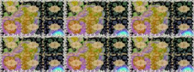 Çiçek deseni. Duvar kâğıdı barok, İspanyol kumaşı. Kusursuz raster arka plan. Kahverengi ve bej renklerde altın elementler. Şekil grafik deseni.