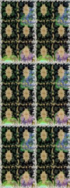 Çiçek deseni. Duvar kâğıdı barok, İspanyol kumaşı. Kusursuz raster arka plan. Kahverengi ve bej renklerde altın elementler. Şekil grafik deseni.