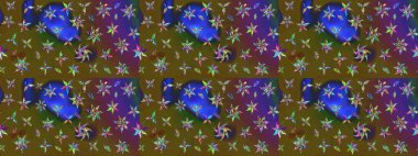 Eskiz klasiği. Raster Şirin kumaş deseni. Renkli Bahar Teması eskiz kalıbı. Düz Çiçek Elementleri Tasarımı.